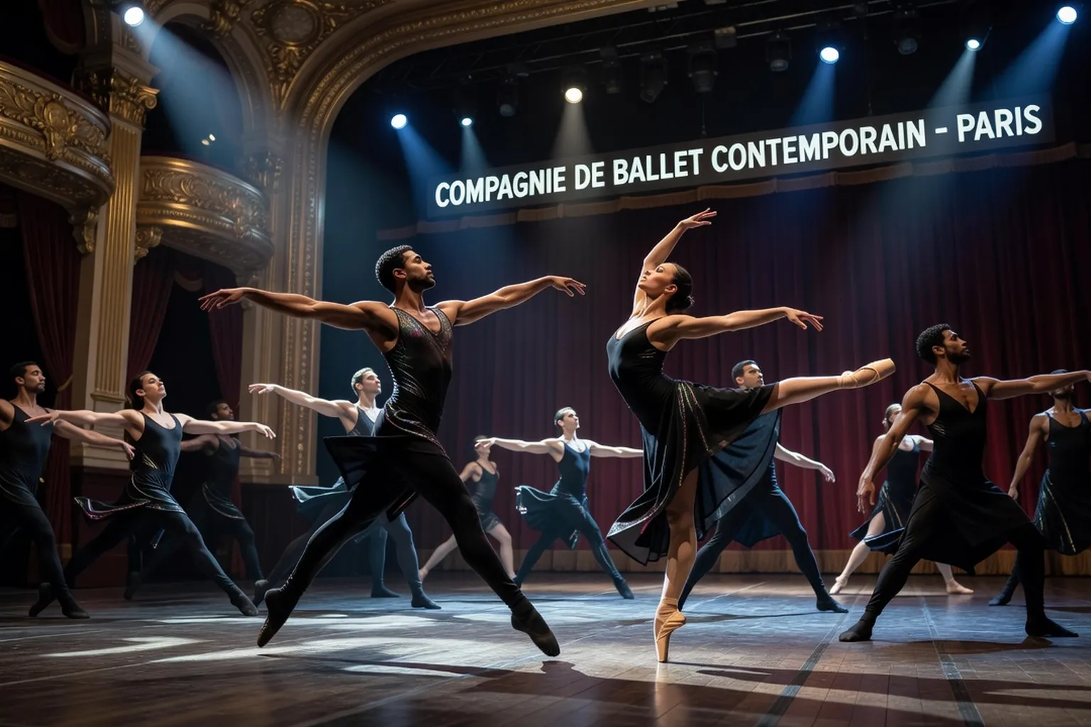 Compagnie de ballet contemporaine sur scène française