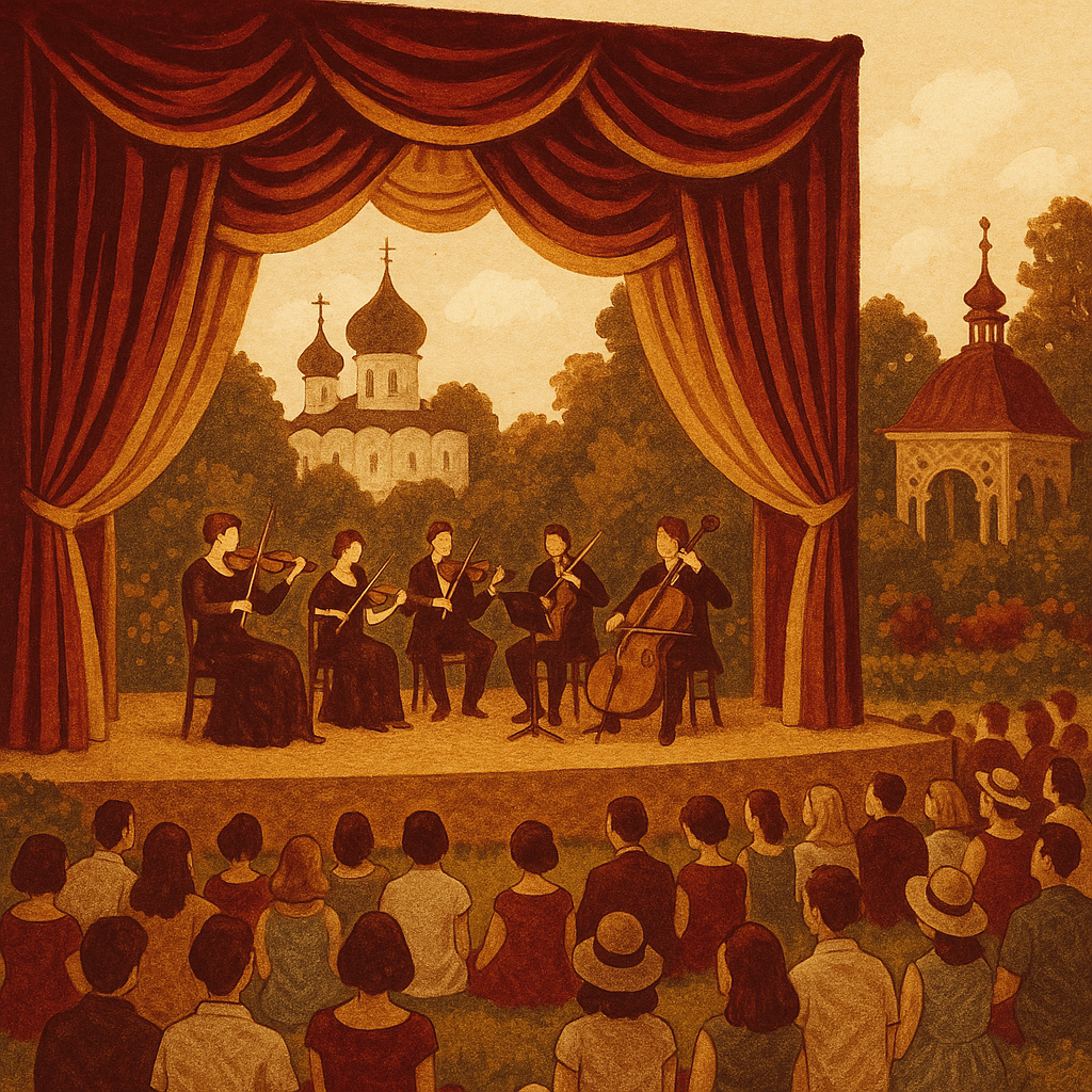 Festival et orchestre russe sur scène
